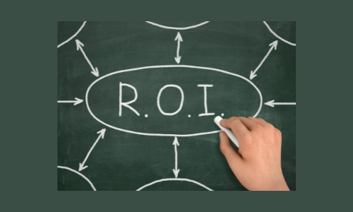 Graphic of ROI. To boost marketing ROI is dependent on the right team.